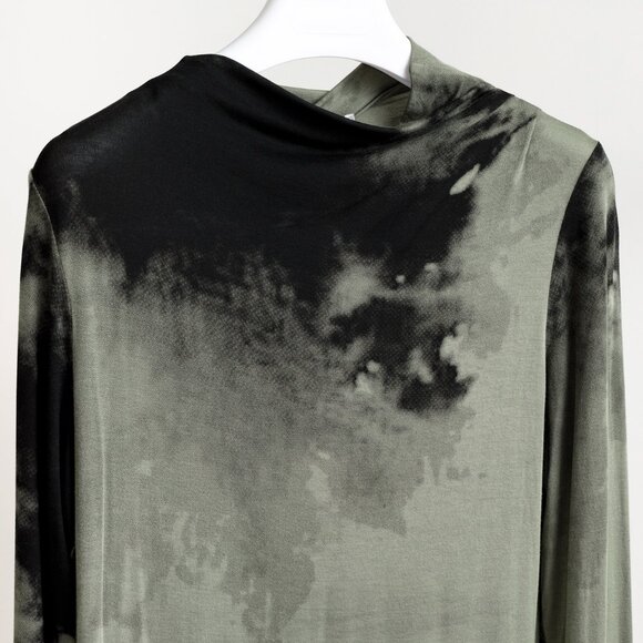 Sarah Pacini Stretch Green Tie-Dye Cowl Neck Tunic - Picture 3 of 7